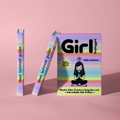 Education book cover with the title 'Girl Unplugged - Teen Survival Guide Book Cover '