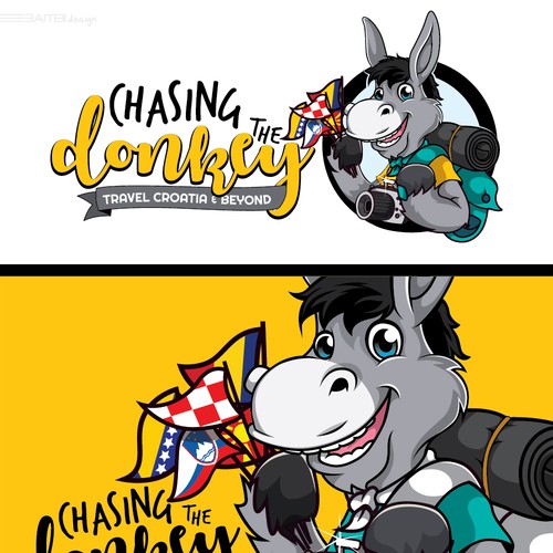 Cute design with the title 'mascot for travelling blog'