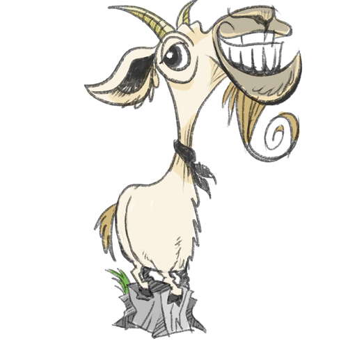 Animal artwork with the title 'Quick Sketch Concept For Goat logo'