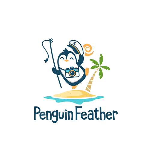 Penguin logo with the title 'logo for penguin feather'