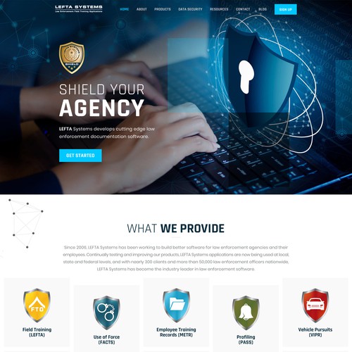 Security website with the title 'LEFTA Systems'