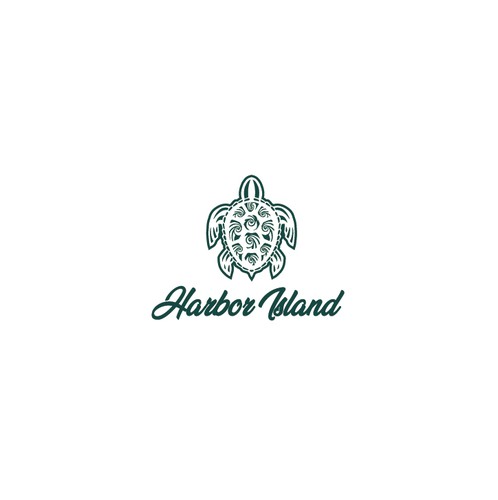 Turtle design with the title 'Harbor Island'