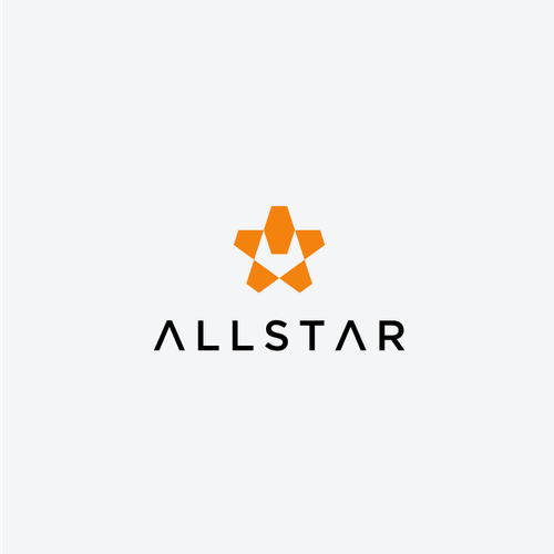 Abstract fox logo with the title 'Logo concept for ALLSTAR'