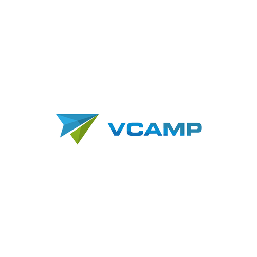 Paper plane design with the title 'VCAMP'