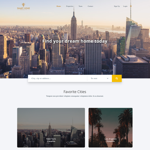 House website with the title 'Real state American website'