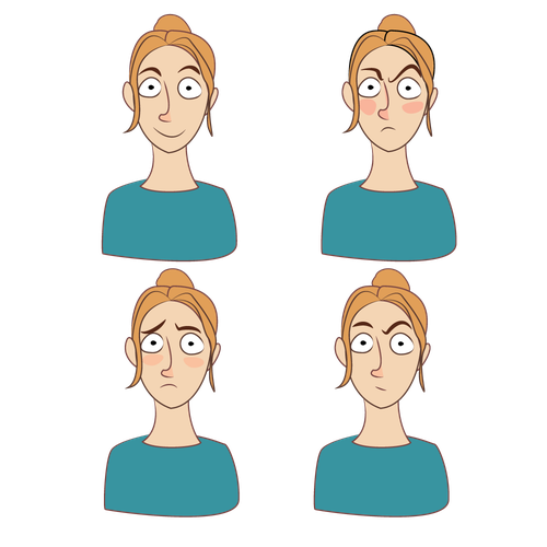 Face illustration with the title 'Expressive Eyes and Faces'