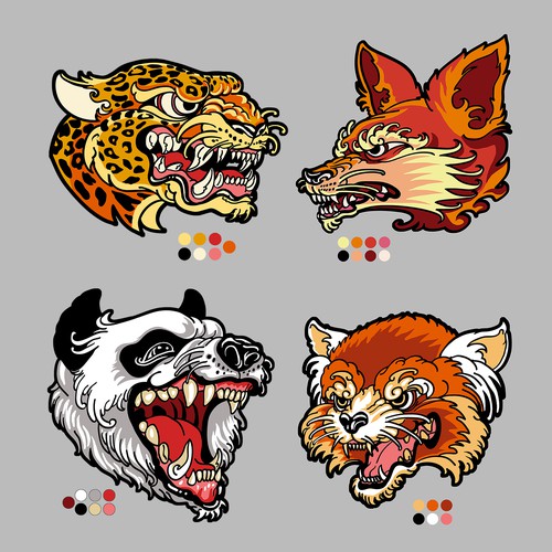 Cheetah design with the title 'Animals Head design for embroidery patch'