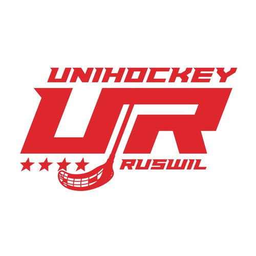 Tournament logo with the title 'Logo for Unihockey Ruswil'