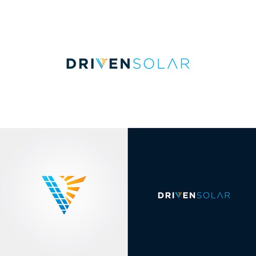 Panel design with the title 'Driven Solar Logo Design'