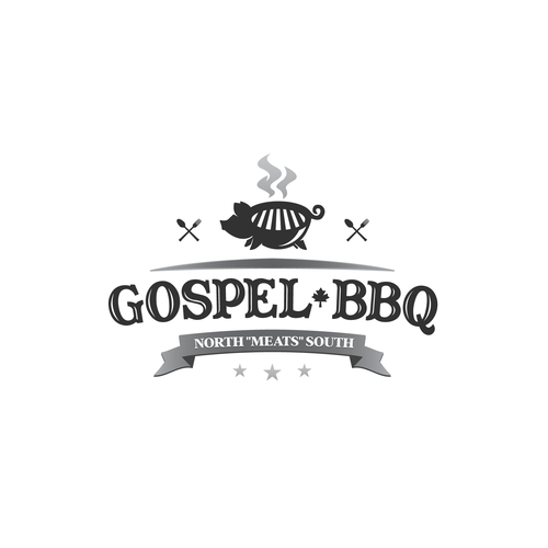 Meat logo with the title 'Logo Concept for BBQ'