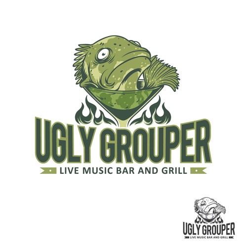 Bar and restaurant design with the title 'Ugly Grouper'