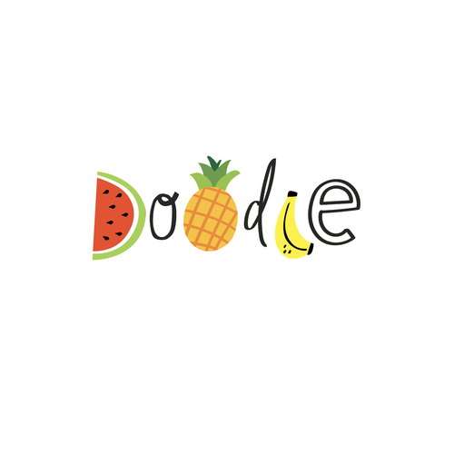 Doodle logo with the title 'doodle logo fruit'