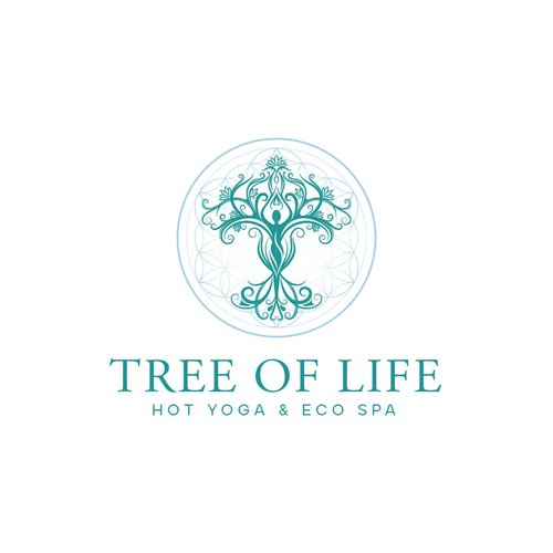 Healing logo with the title 'Logo concept for Tree of Life Hot Yoga & Eco Spa'