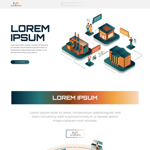 Isometric illustration with the title 'Isometric Tech'