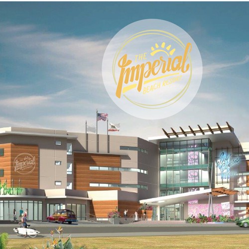 Attractive logo with the title 'Hand-lettering logo for beach resort'