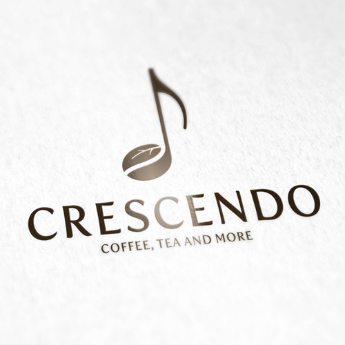 Music note design with the title 'Logo for coffee and tea company'