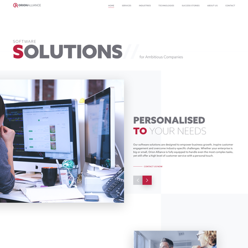 Light website with the title 'Software solutions'