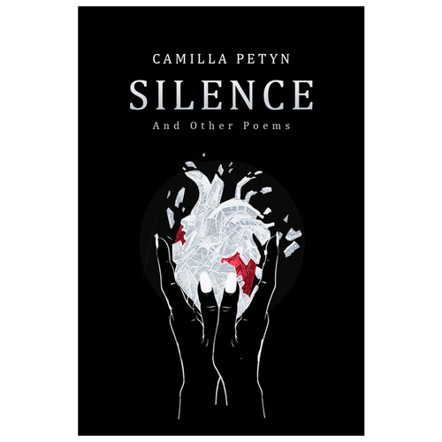 Black and white book cover with the title 'Silence and other poems'