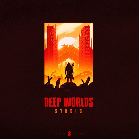 Soldier logo with the title 'Deep Worlds Studio'
