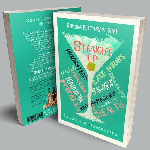 Ocean book cover with the title '"Creative book cover for unique bar business book!"'