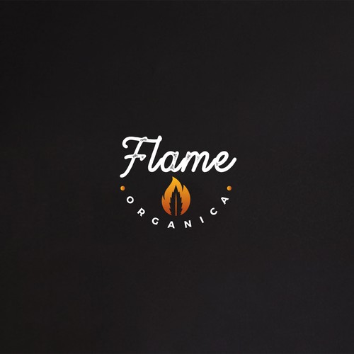 Artisanal design with the title 'Flame Organica'