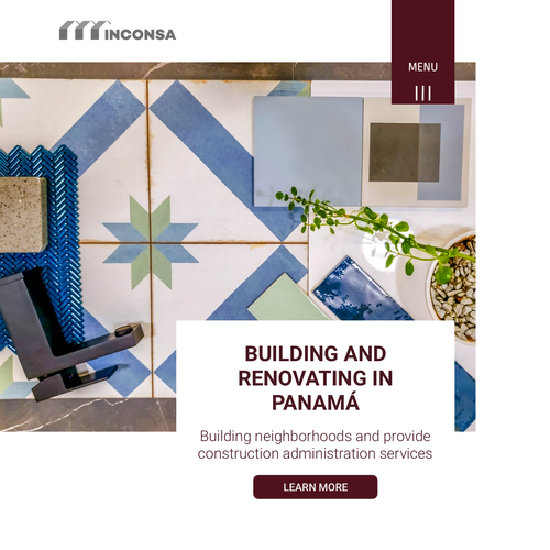 Architecture website with the title 'Design for Construction Company in Panama'