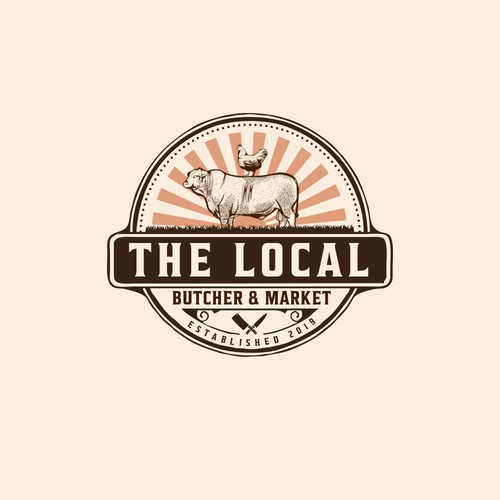 Butcher logo with the title 'The Local Butcher & Market'