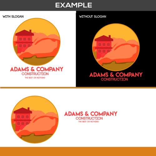 Pdf logo with the title 'Adams & Company Constrution Logotype - Contest Entry'