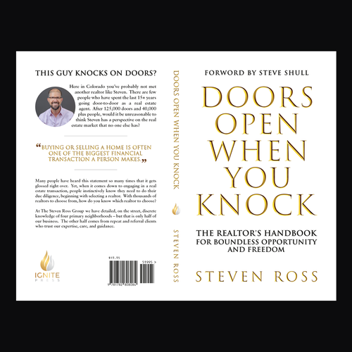 Real estate book cover with the title 'DOORS OPEN WHEN YOU KNOCK'