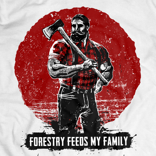 Badass design with the title 'Big Bearded Lumberjack T-shirt'