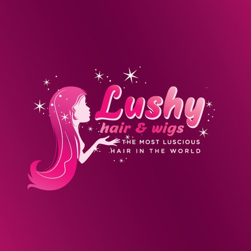 Girly design with the title 'Cartoon and sparkle logo for hair shop'
