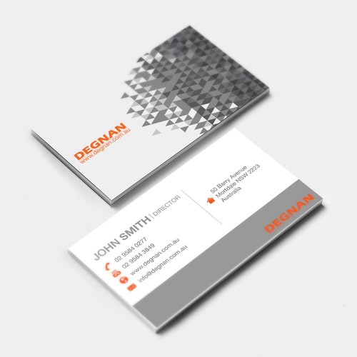 Composition design with the title 'Degnan Business Card Proposal'