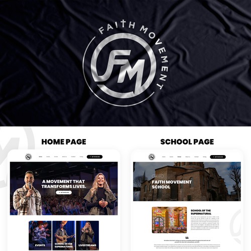 Community website with the title 'Faith Movement: Modern Multi-Page Community & Education Web Design'