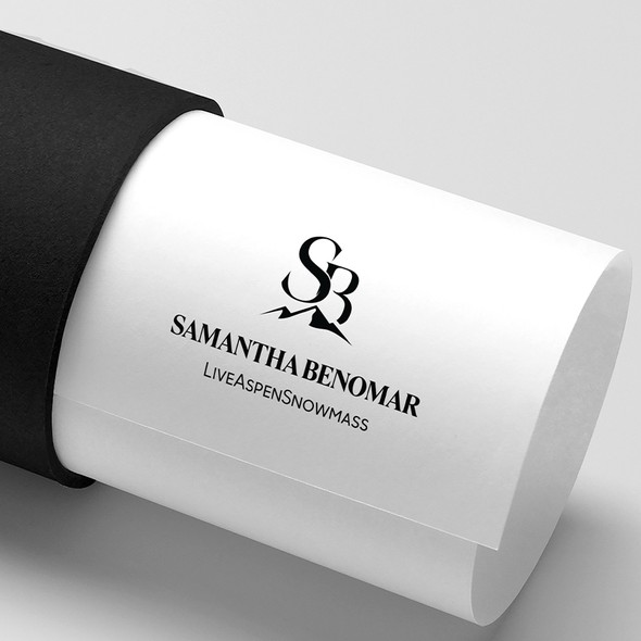 Stylish logo with the title 'Samantha Benomar Logo Design'