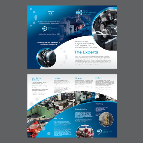 B2B design with the title 'Design a Brochure for a Machine shop'