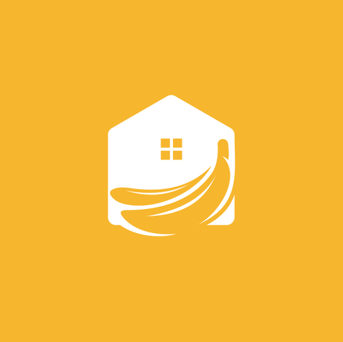 Banana logo with the title 'Banana Home Logo design'