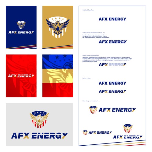 Easy to draw logo with the title 'TypeFace design exploration(s) for a US based refining brand/company'