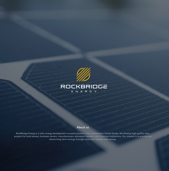 Solar panel design with the title 'RockBridge Energy'