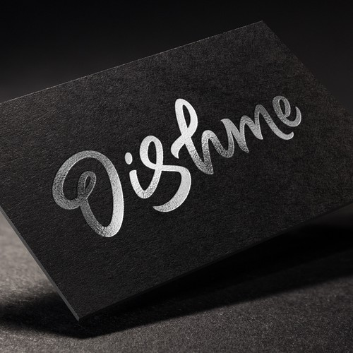 Brush lettering design with the title 'Dishme'