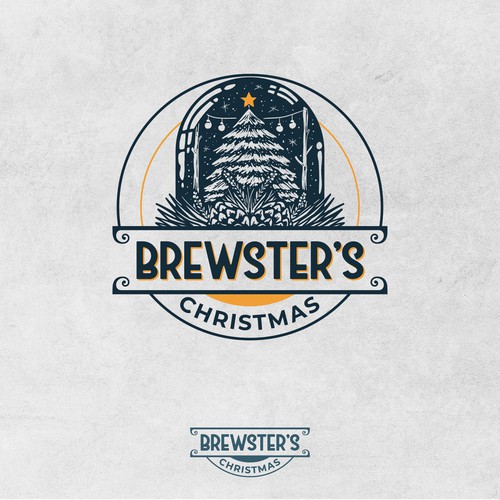Christmas tree design with the title 'Classic Illustrative logo for Brewster's Christmas'