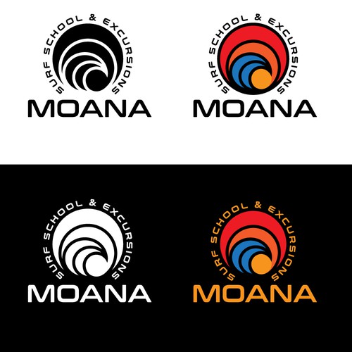 Surfboard design with the title 'Surf School Logo'