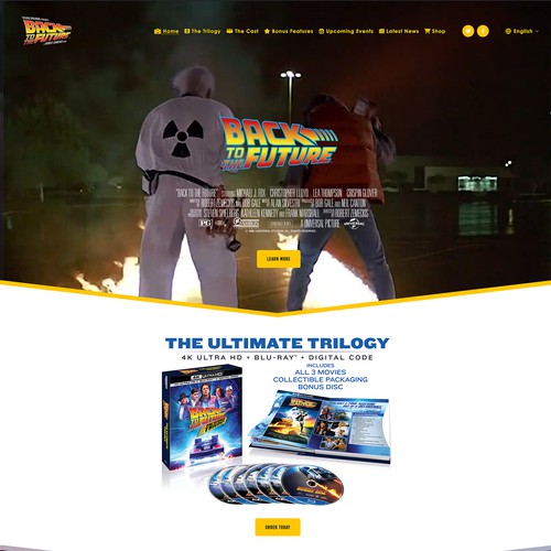 Online store website with the title 'Back To The Future Official'