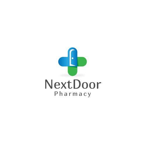 Drug design with the title 'Logo Concept for Next Door Pharmacy || Available'
