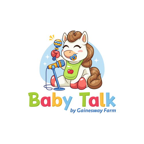 Pony logo with the title 'Logo for podcast specifically talking about horses'