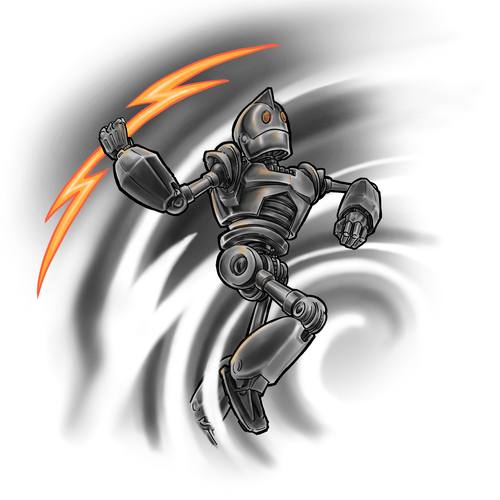 Tattoo artwork with the title 'iron design'