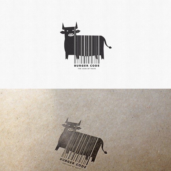 Barcode logo with the title 'Logo for a burger house'