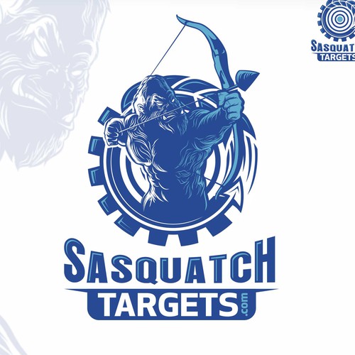 Archery logo with the title 'SASQUATCH mascot logo'