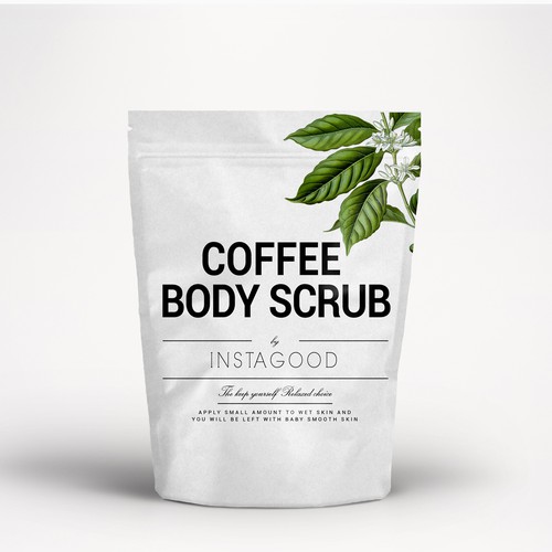Beauty packaging with the title 'cosmetic package stand up bag body scrub'
