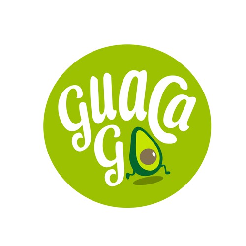 Avocado logo with the title 'Fun Logo for a Guacamole Stand'