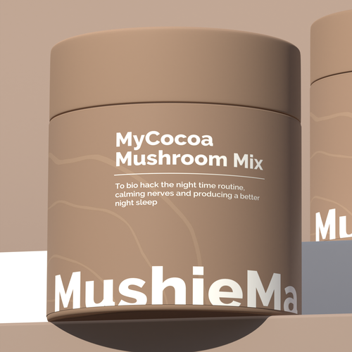 Powder packaging with the title 'Mushroom medicine supplement brand'